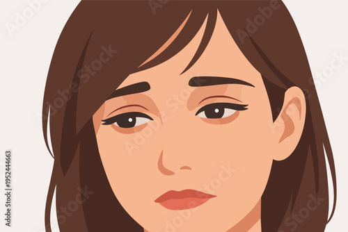 Woman feeling sad, fatigued, or depressed, experiencing mental health issues like exhaustion and emotional stress