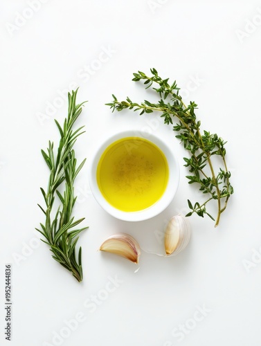 ハーブとニンニク、オイル