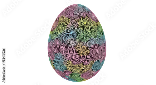 Colorful Easter egg with bubbles.