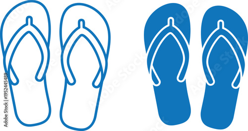 Blue flip flops illustration