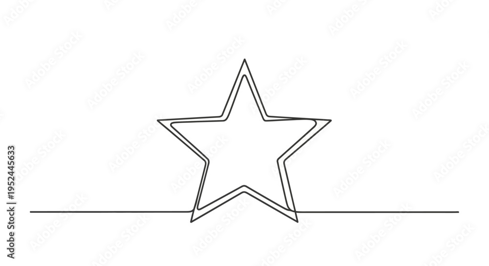 Fototapeta premium A minimalist line drawing of a star.