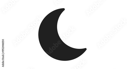 Simple black crescent moon shape icon.