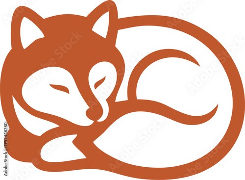 illustration of a orange dog curled up