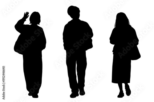 シルエット　大人　全身　ポーズ