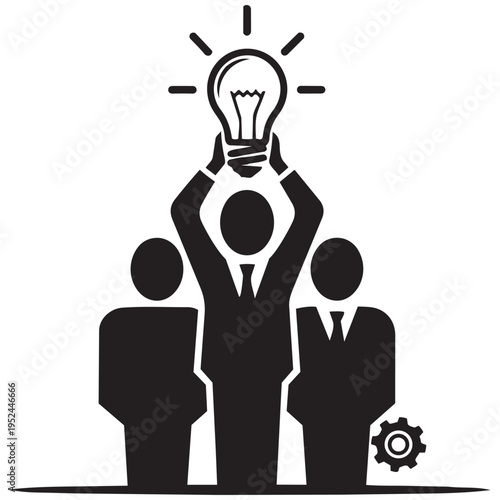 businessman with light bulb idea