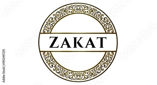 Zakat charity logo with gold design.