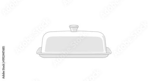 A simple illustration of a butter dish.