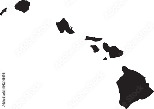 Hawaii map on white background vector