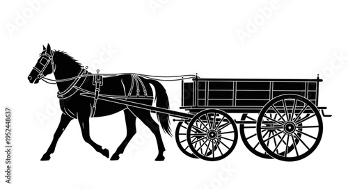 Horse-drawn cart - A classic mode of transportation from a bygone era.
