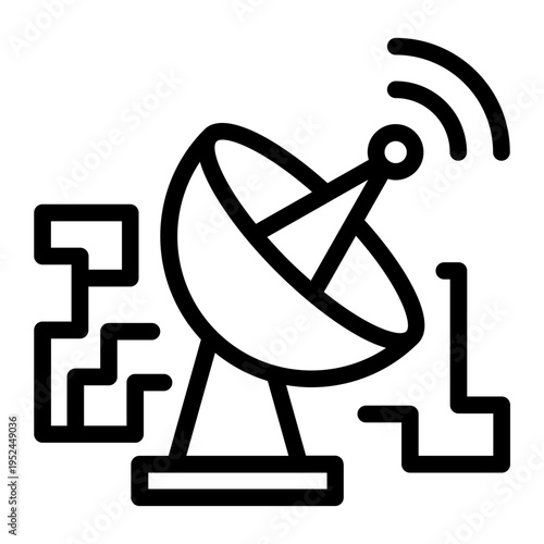 Satellite Communication Infrastructure Line Icon
