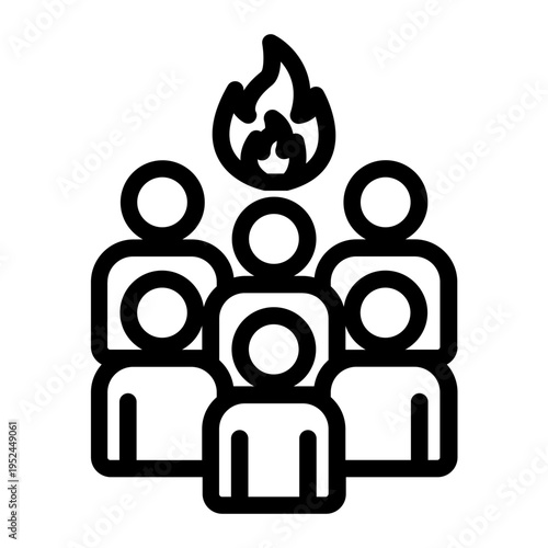 Social Unrest Leadership Line Icon