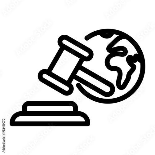 International Justice Line Icon