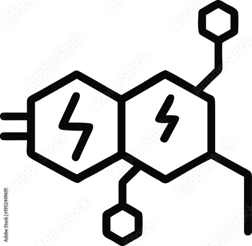 An abstract representation of a complex chemical structure, science, representing the core concept of energy, scientific illustration.