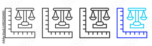 Balance Icon Set Collection Outline Style For Maintenance With Multiple Thickness Variations Modern Design Professional Vector Pack Creative Minimal Business Strategy Branding