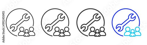 Repair Icon Set Collection Outline Style For Maintenance With Multiple Thickness Variations Modern Design Professional Vector Pack Creative Minimal Business Strategy Branding