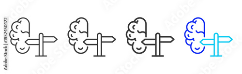 Route Icon Set Collection Outline Style For Maintenance With Multiple Thickness Variations Modern Design Professional Vector Pack Creative Minimal Business Strategy Branding
