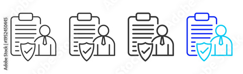 Ledger Icon Set Collection Outline Style For Maintenance With Multiple Thickness Variations Modern Design Professional Vector Pack Creative Minimal Business Strategy Branding