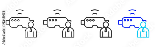 Vision Icon Set Collection Outline Style For Maintenance With Multiple Thickness Variations Modern Design Professional Vector Pack Creative Minimal Business Strategy Branding