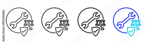 Statute Icon Set Collection Outline Style For Maintenance With Multiple Thickness Variations Modern Design Professional Vector Pack Creative Minimal Business Strategy Branding