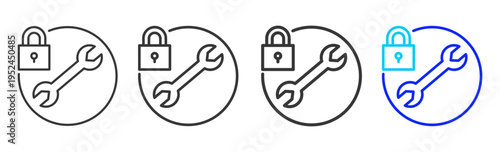 Картината върху платно Tool Icon Set Collection Outline Style For Maintenance With Multiple Thickness V