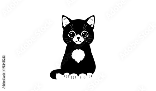 Cute ginger kitten sitting vector illustration flat cartoon cat isolated on white background