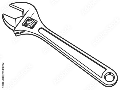 adjustable wrench isolated on white