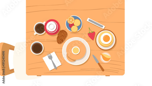 A brightly colored, minimalist illustration of a coffee cup.  Perfect for blog posts, website graphics, or social media content related to morning rou