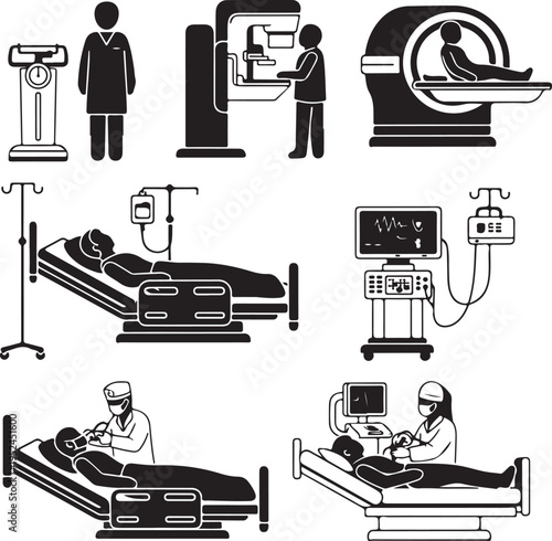 Hospital Medical Checkup Diagnostic Cliparts