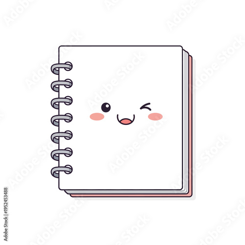 Cute Winking Notebook Character
