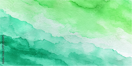 Abstract watercolor washes in shades of green create a soothing and organic visual texture, suitable for backgrounds or design elements.