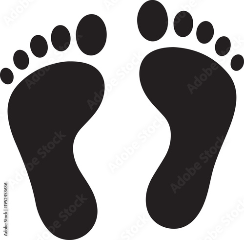 Human footprint icon. Vector illustration.