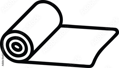 Rolled yoga mat line art icon vector fitness exercise