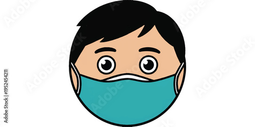 A simple cartoon illustration of a person wearing a turquoise surgical mask (1)_traced