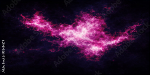 A captivating view of cosmic cloud, with radiant violet and a touch of light, against a backdrop of the vast and mysterious night sky.