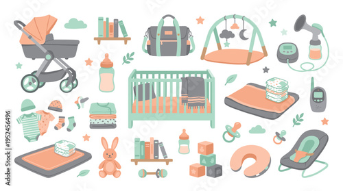 Baby Nursery Essentials and Newborn Care Items Collection