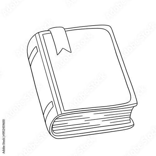 Blank book icon vector illustration featuring a 3d paper design with a bookmark symbol on a digital tablet screen for business advertising