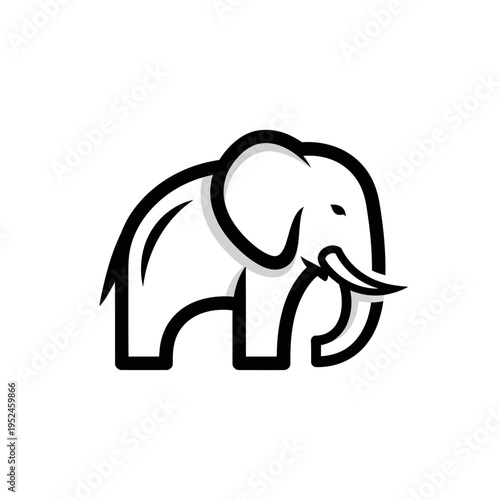 Minimalist Elephant Outline Logo Design.