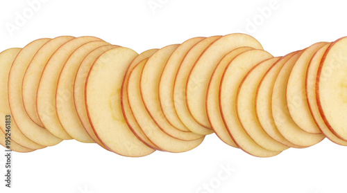 Close-up Image of Sliced Jonathan Apple on Transparent Background Reveals Beautiful Colors and Textures, Creating an Appetizing and Healthy Composition for Food-Related Projects