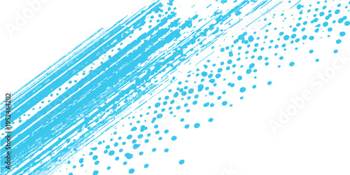 Blue dynamic paint brush strokes that create an artistic design with a splash of color, simple lines, and a touch of minimalism that adds freshness.