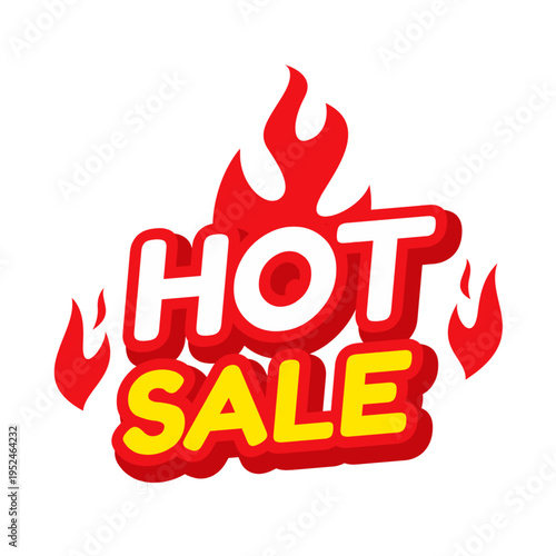 Hot sale element with bold design, perfect for discounts, promotions, and special offers