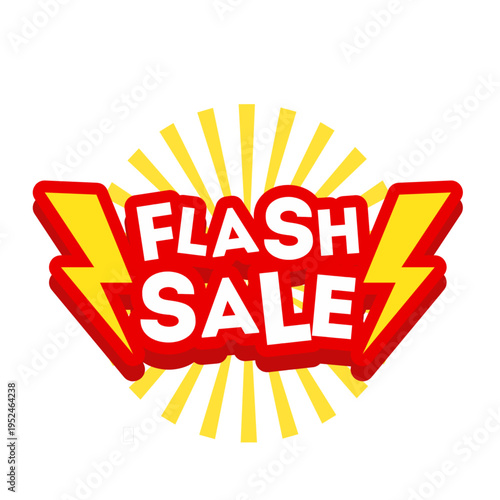 Eye-catching flash sale sticker element, perfect for limited-time deals, discounts, and promotional designs