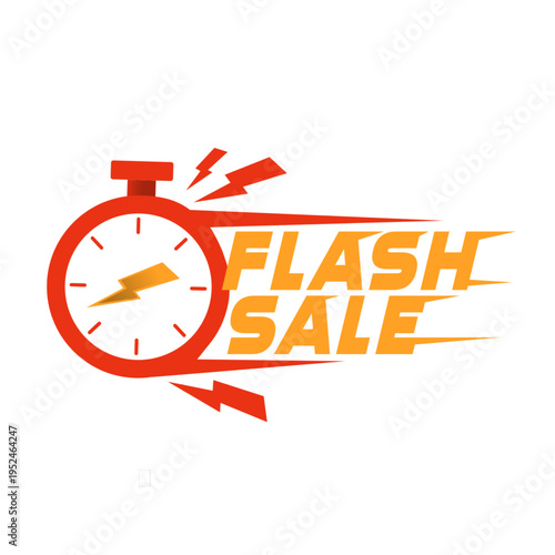 Flash sale sticker element with eye-catching style, ideal for limited-time promotions and discount campaigns