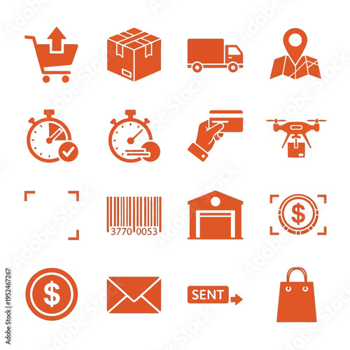 E-commerce and delivery icons