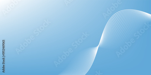 Abstract design featuring flowing, wavy lines in shades of blue with a gradient effect, creating a modern and dynamic visual element.