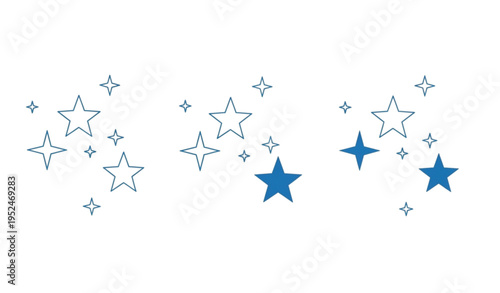Title:
Blue night sky with stars vector illustration isolated on white background