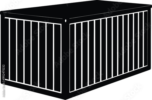 Shipping container cargo freight silhouette for global transport