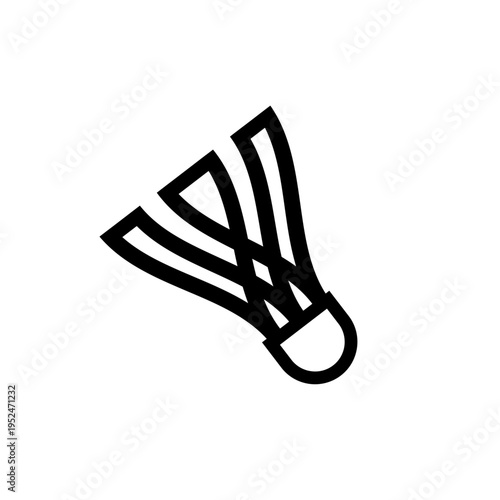 Simple Badminton Shuttlecock Line Art Icon