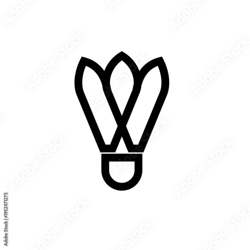 Minimalist Badminton Shuttlecock Sport Game Icon Vector Illustration