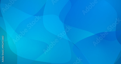 Bright cyan and blue abstract fluid shapes with smooth translucent flow