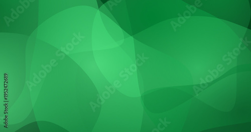 Vibrant green abstract flowing shapes and curves with soft light effects